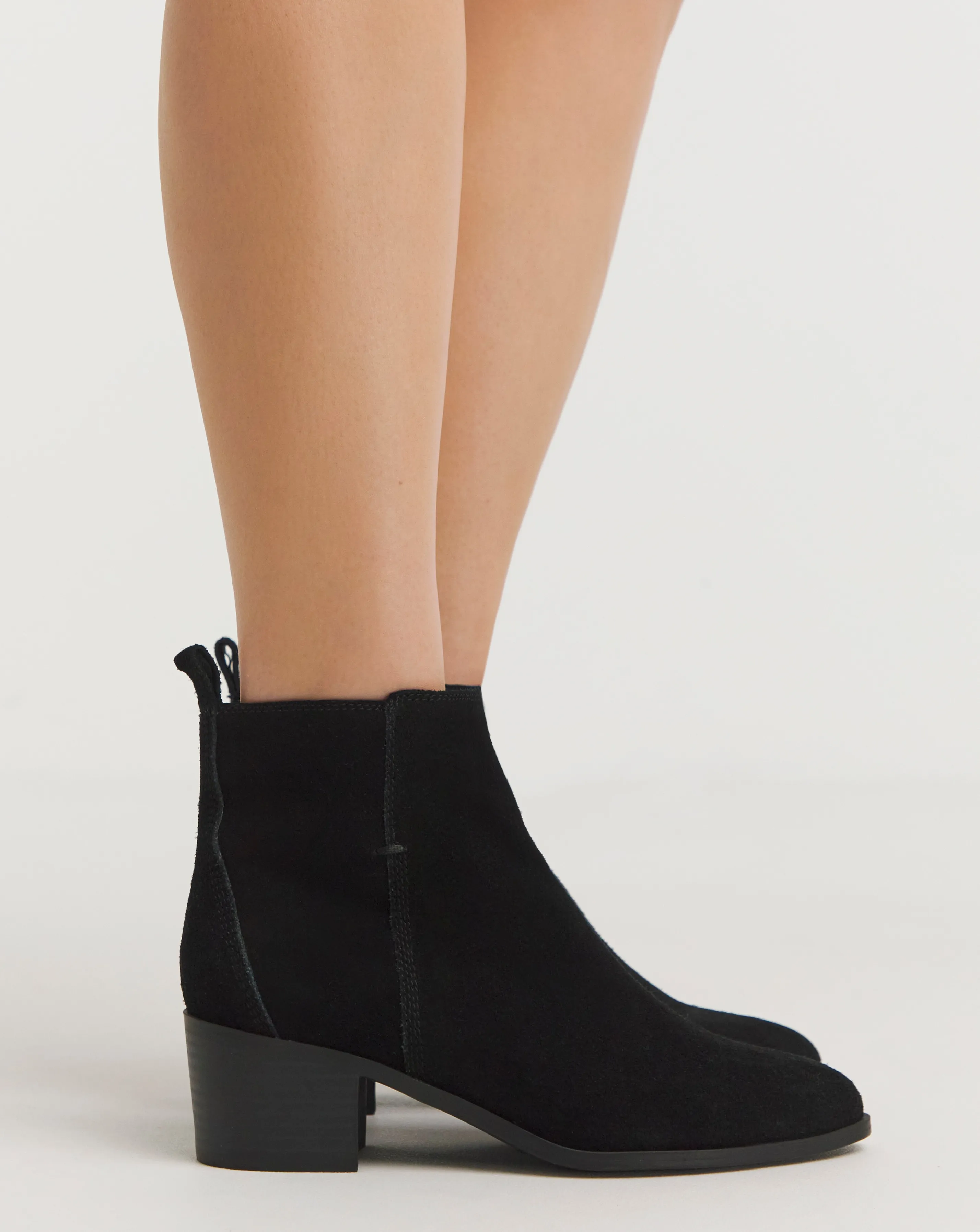 Michelle Suede Western Ankle Boot Standard D Fit | Simply Be