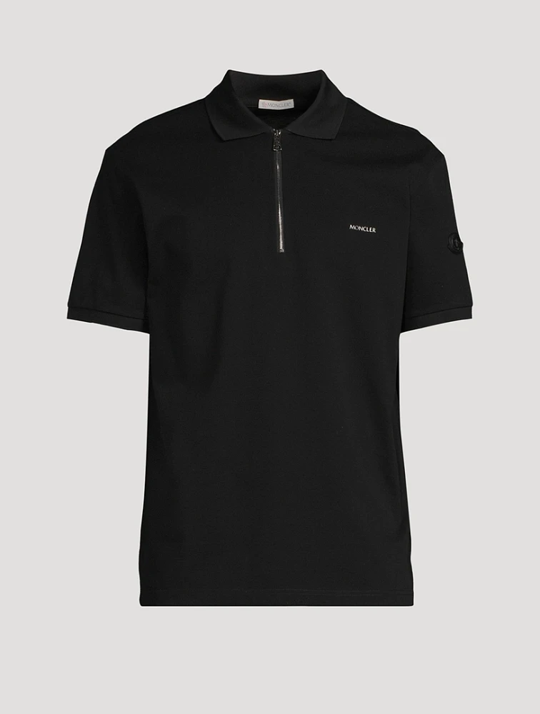 MONCLER Cotton Polo Shirt With Zipper