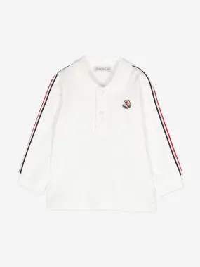 Moncler Enfant Baby Boys Long Sleeve Polo Shirt in Ivory