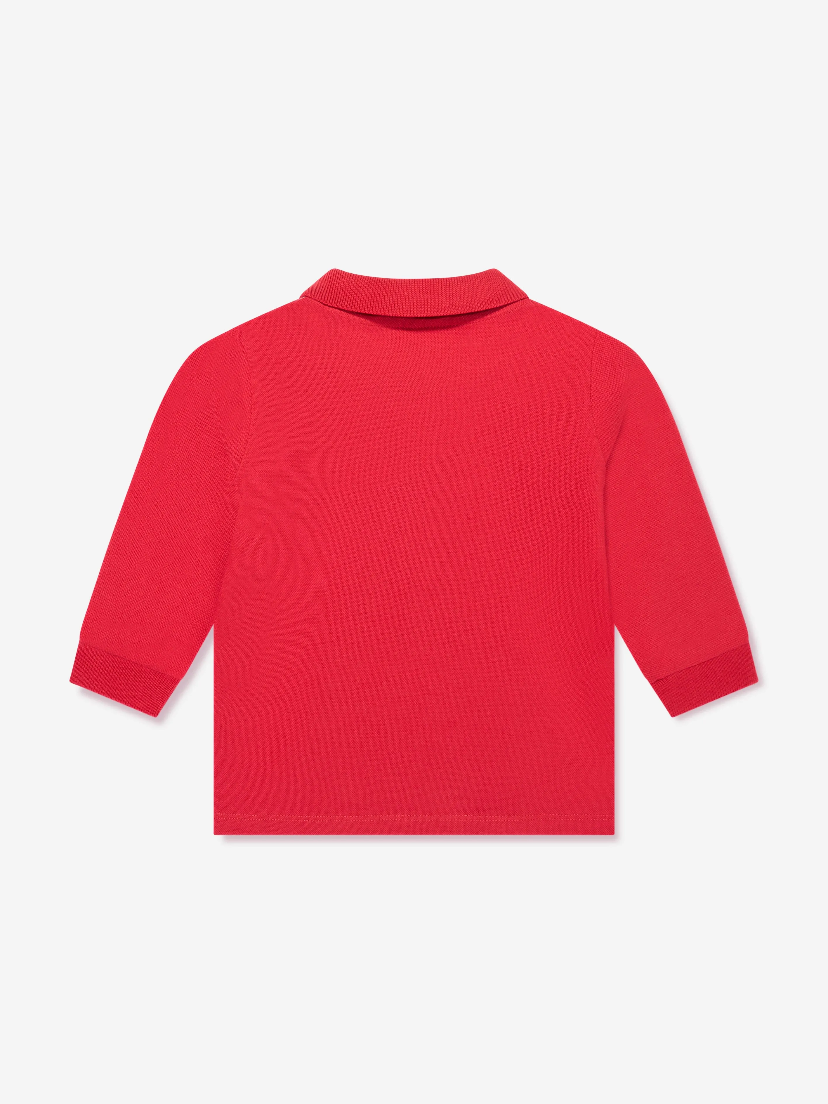 Moncler Enfant Baby Boys Long Sleeve Polo Shirt in Red