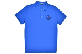 Moncler Macro Logo Polo Shirt Blue