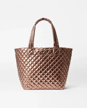 MZ Wallace    Medium Deluxe Metro Quilted Tote Copper Metallic Lacquer