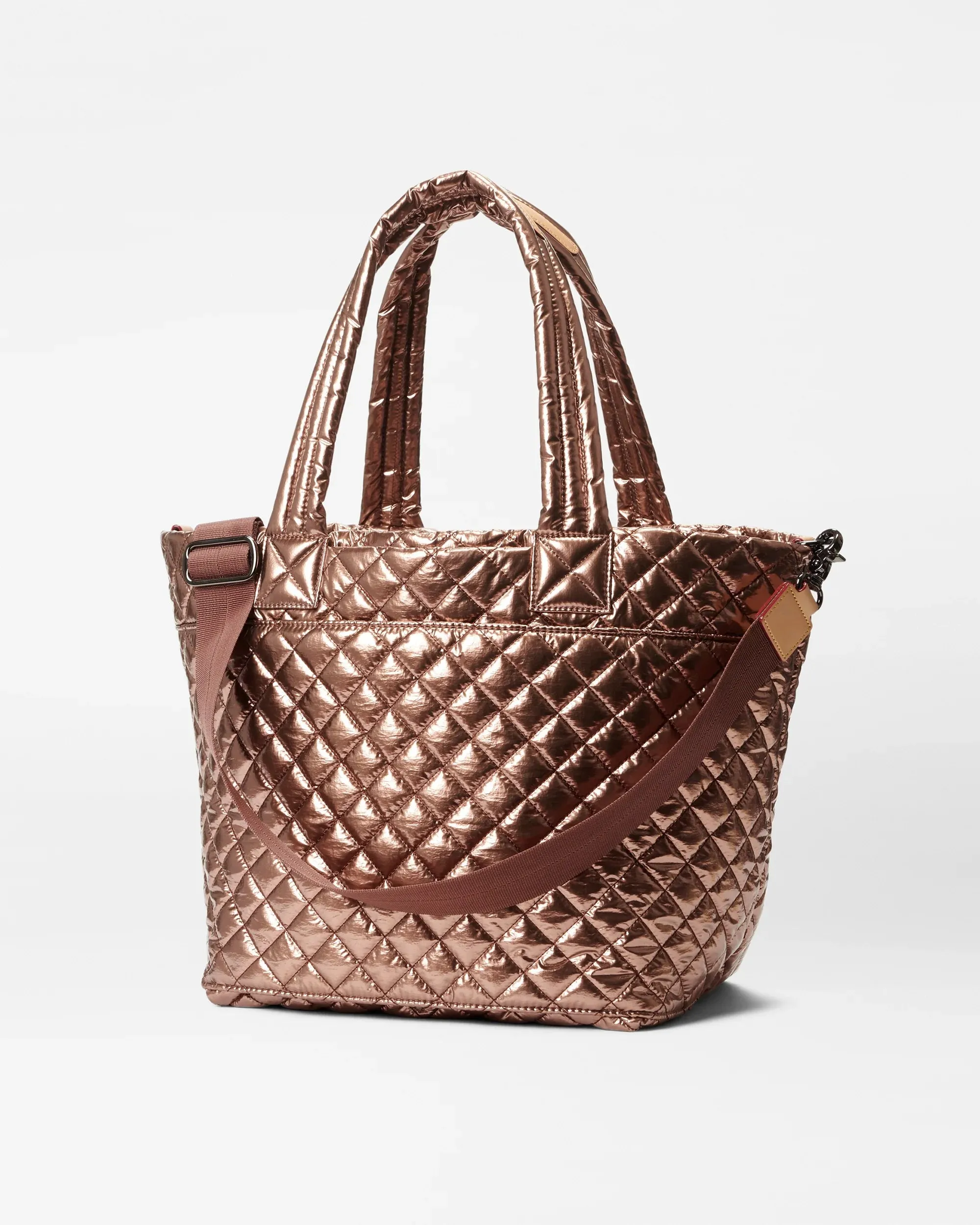 MZ Wallace    Medium Deluxe Metro Quilted Tote Copper Metallic Lacquer