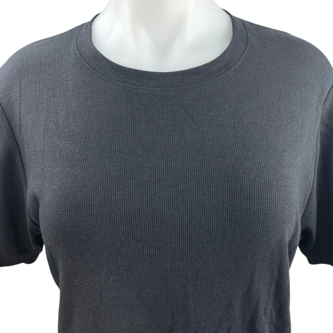 NEW Argent Black Crew Neck Pullover Basic Stretch Ringer T Shirt Tee Top Sz 2XL