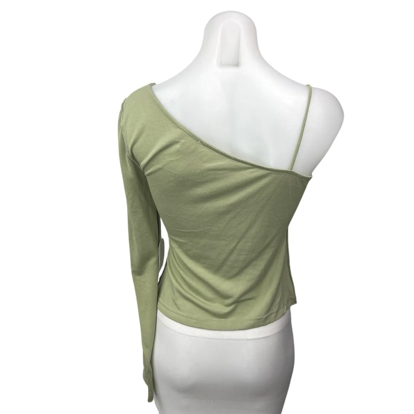 NEW Song of Style Green One Shoulder Patchwork Pullover Casual Blouse Top Size S