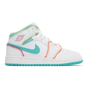 Nike Air Jordan 1 Mid SE GS (Multi Knit/ White/ Washed T...