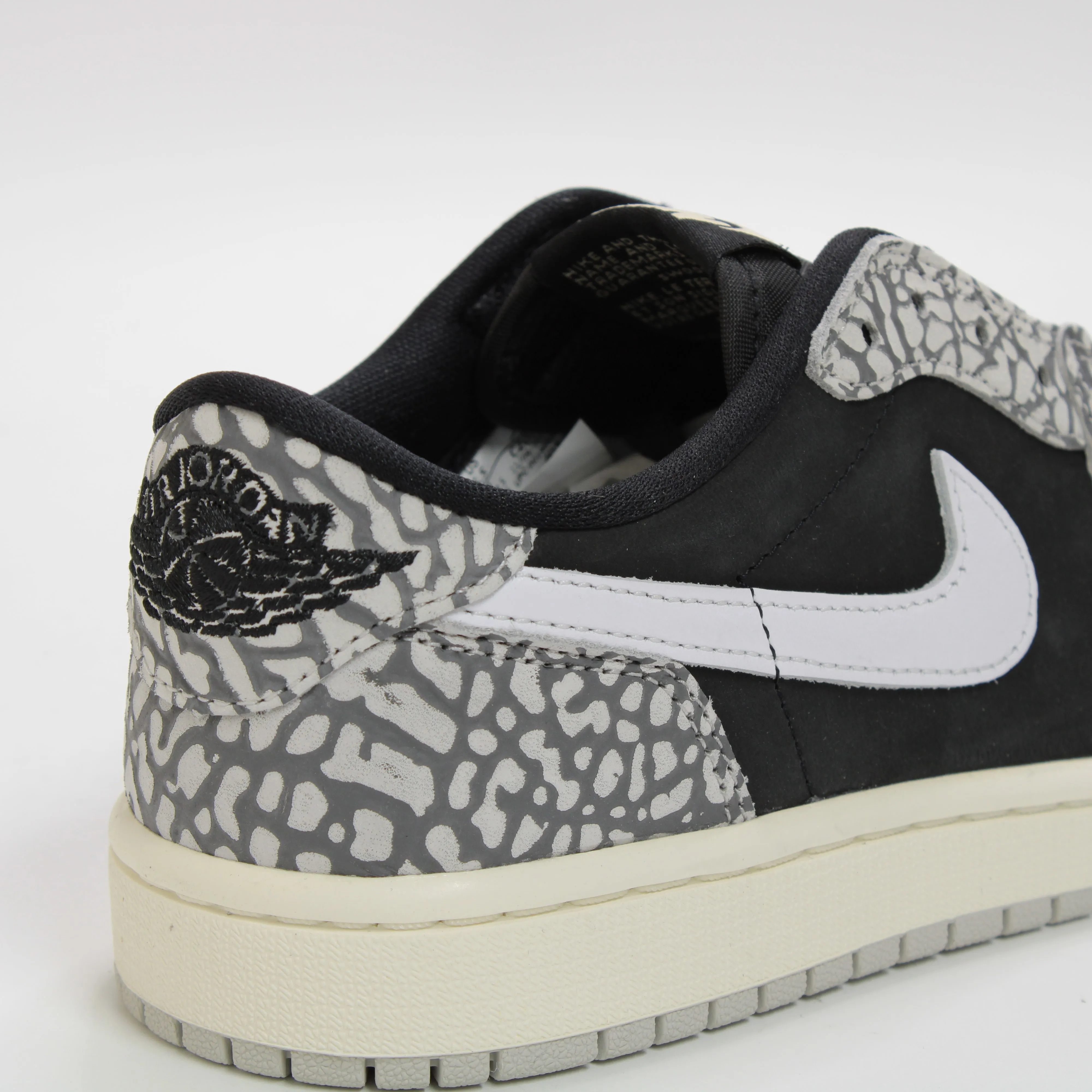 Nike Air Jordan 1 Trainers Low Black Muslin Tech Grey White