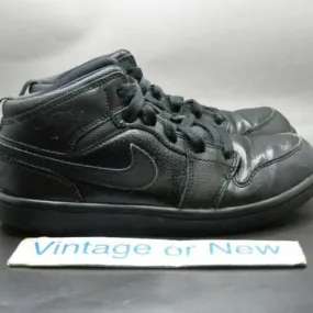 Nike Air Jordan I 1 Mid Triple Black 2015 BP Preschool 6...