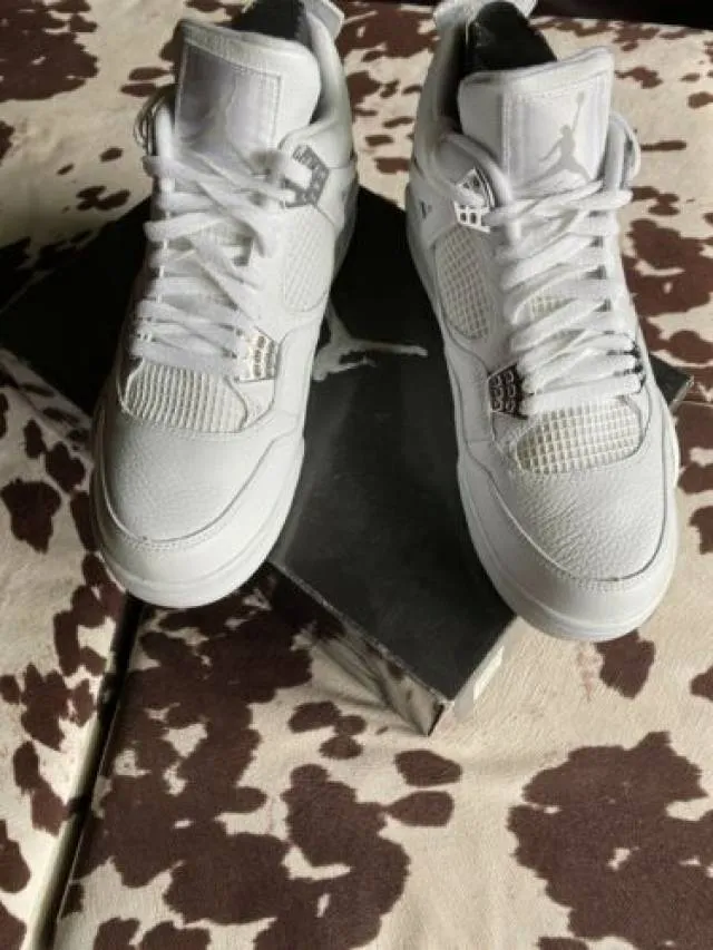 Nike Air Jordan Retro 4 Pure Money 2006 IV White Met Sil...