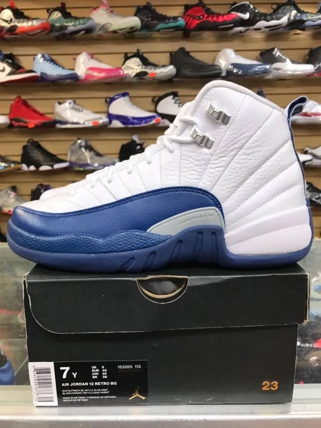 Nike Air Jordan XII 12 Retro BG GS "FRENCH BLUE"153265-1...