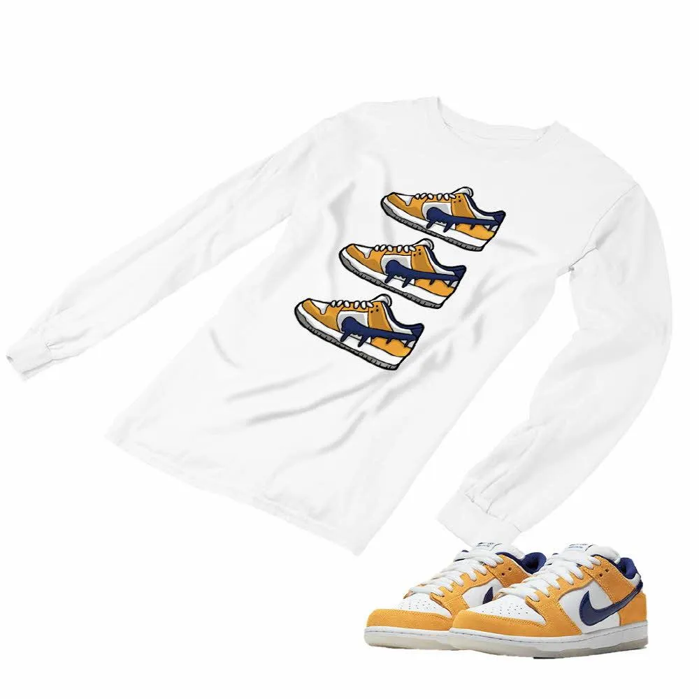 Nike SB Dunk Laser Orange Matching Custom Designed Long Sleeve T shirt ND 1-3-11