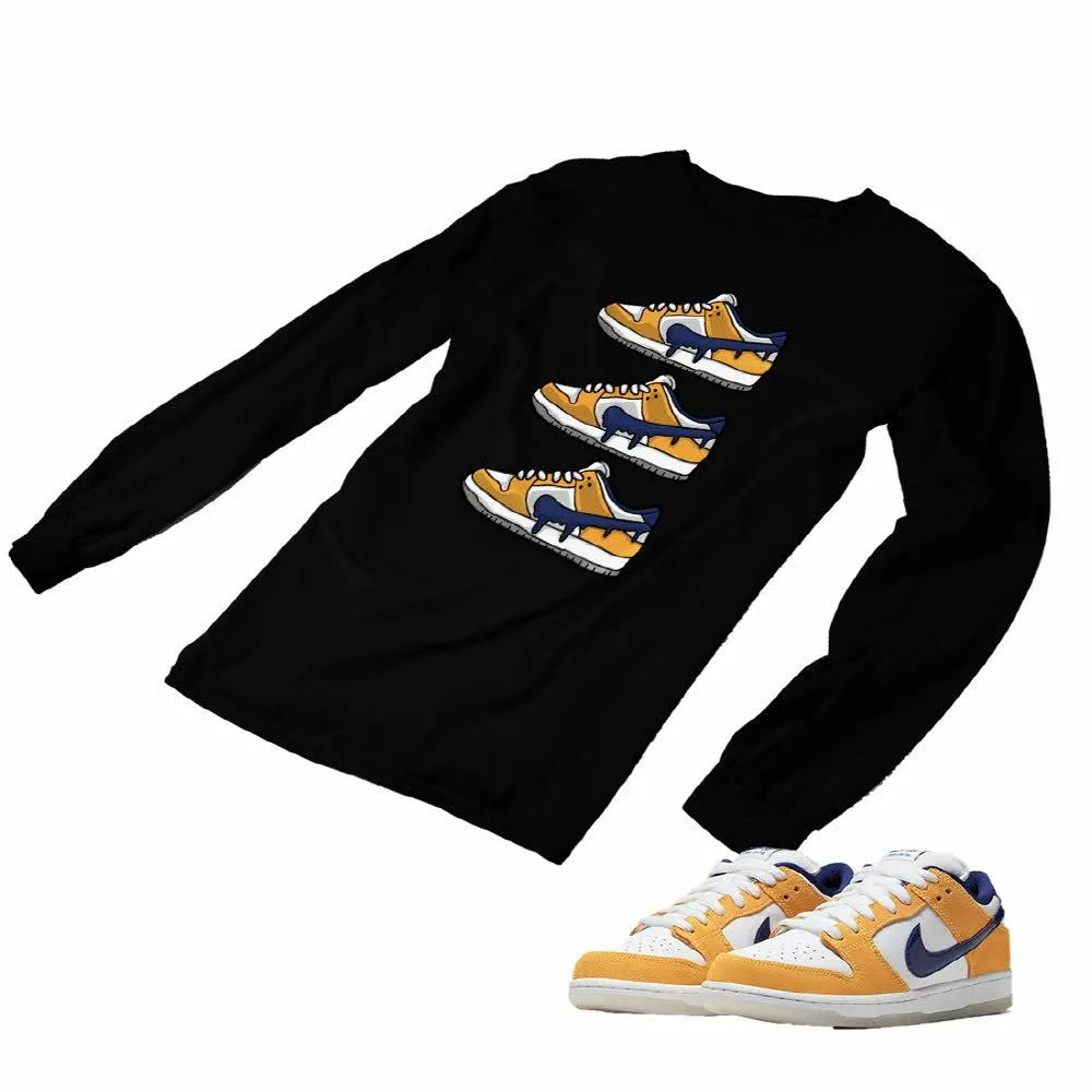 Nike SB Dunk Laser Orange Matching Custom Designed Long Sleeve T shirt ND 1-3-11