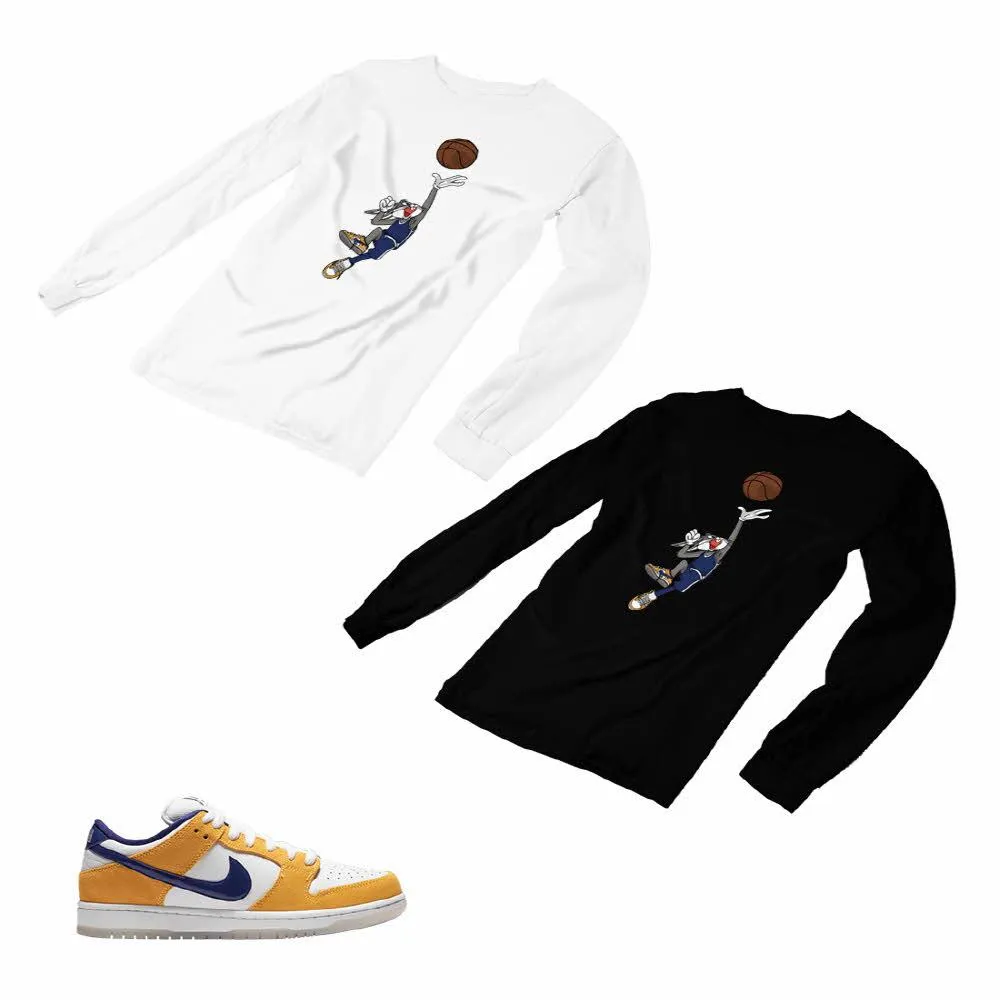 Nike SB Dunk Laser Orange Matching Custom Designed Long Sleeve T shirt ND 1-3-2