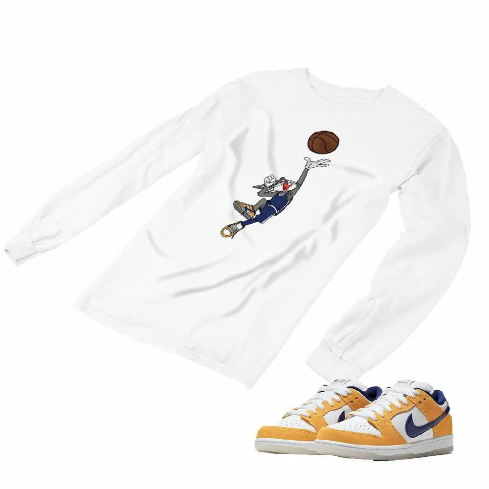 Nike SB Dunk Laser Orange Matching Custom Designed Long Sleeve T shirt ND 1-3-2