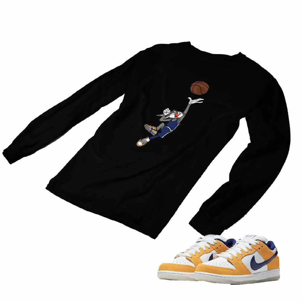 Nike SB Dunk Laser Orange Matching Custom Designed Long Sleeve T shirt ND 1-3-2