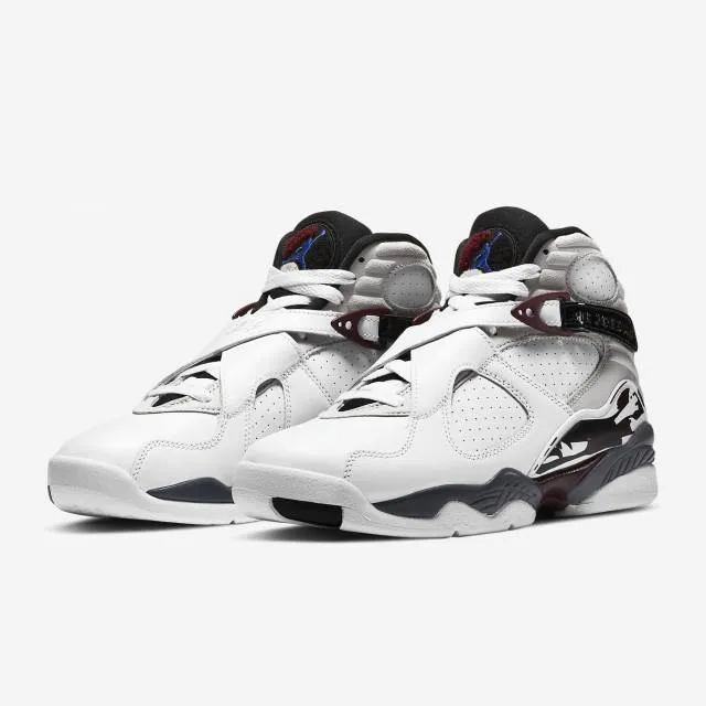 Nike Women's Air Jordan 8 Retro (White Burgundy/ Black/ Grey