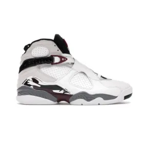 Nike Women's Air Jordan 8 Retro (White Burgundy/ Black/ Grey