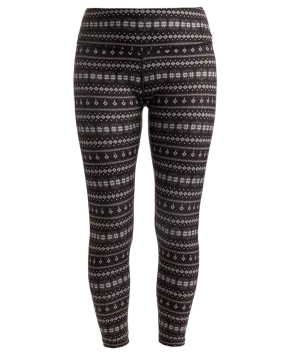 Nils Glacier Women's Base Layer Leggings - Black Snowflake Print | Shop Long Johns at Trojan Wake Ski Snow & Snow Skiers