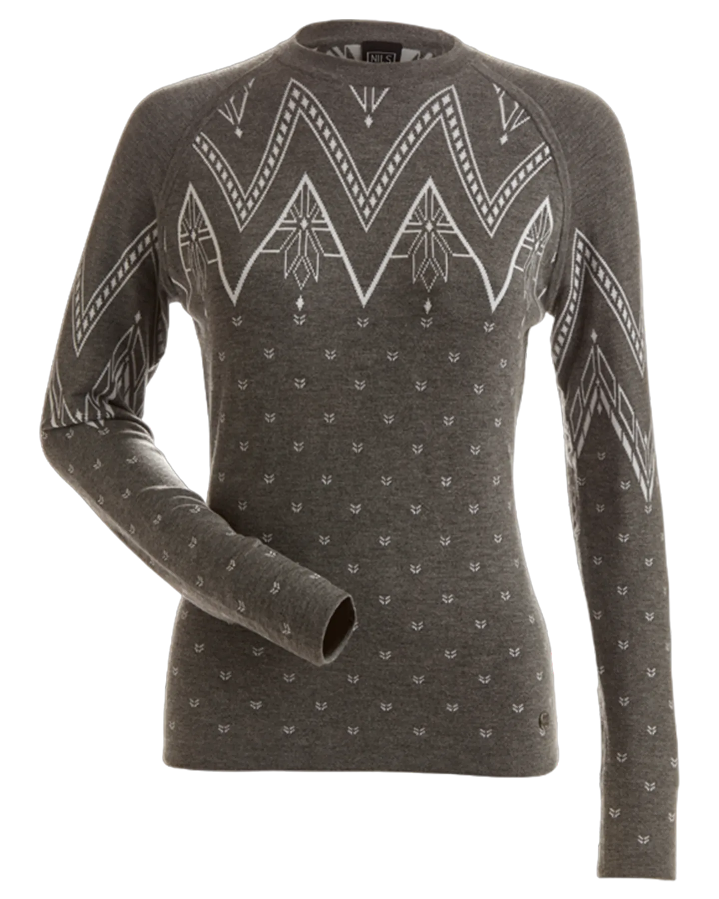 Nils Mikaela Women's Base Layer Knit Top - Graphite/Heather White | Shop Long Johns at Trojan Wake Ski Snow & Snow Skier