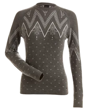 Nils Mikaela Women's Base Layer Knit Top - Graphite/Heather White | Shop Long Johns at Trojan Wake Ski Snow & Snow Skier