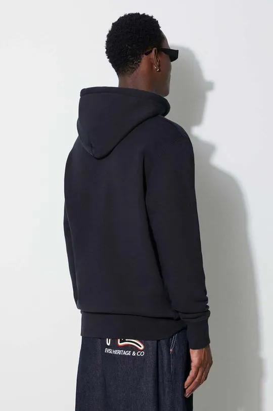 Norse Projects cotton sweatshirt Arne Relaxed Organic Chain Stitch Logo Hoodie men's navy blue color N20-1358-7004