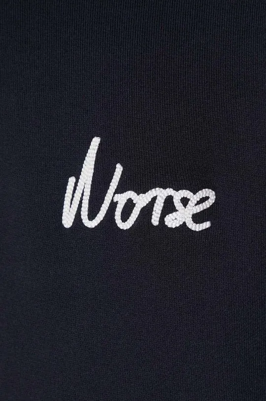 Norse Projects cotton sweatshirt Arne Relaxed Organic Chain Stitch Logo Hoodie men's navy blue color N20-1358-7004