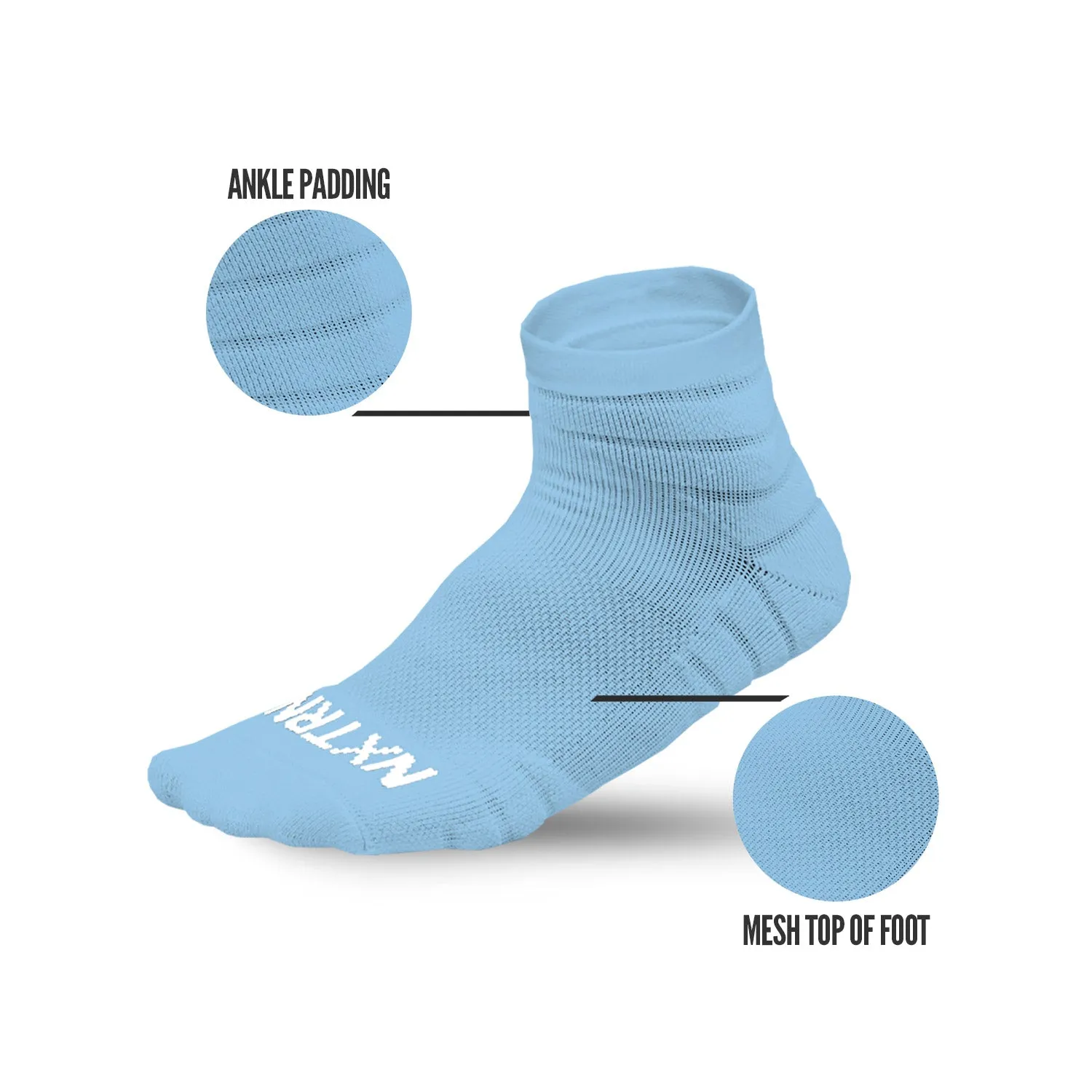 NXTRND Quarter Socks Columbia Blue 3-Pairs