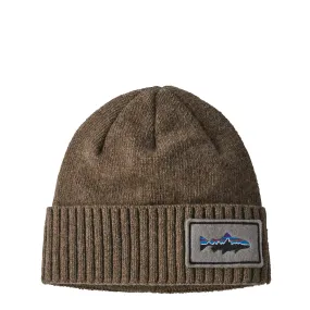 Patagonia Brodeo Beanie Hat Fitz Roy Trout Patch Ash Tan