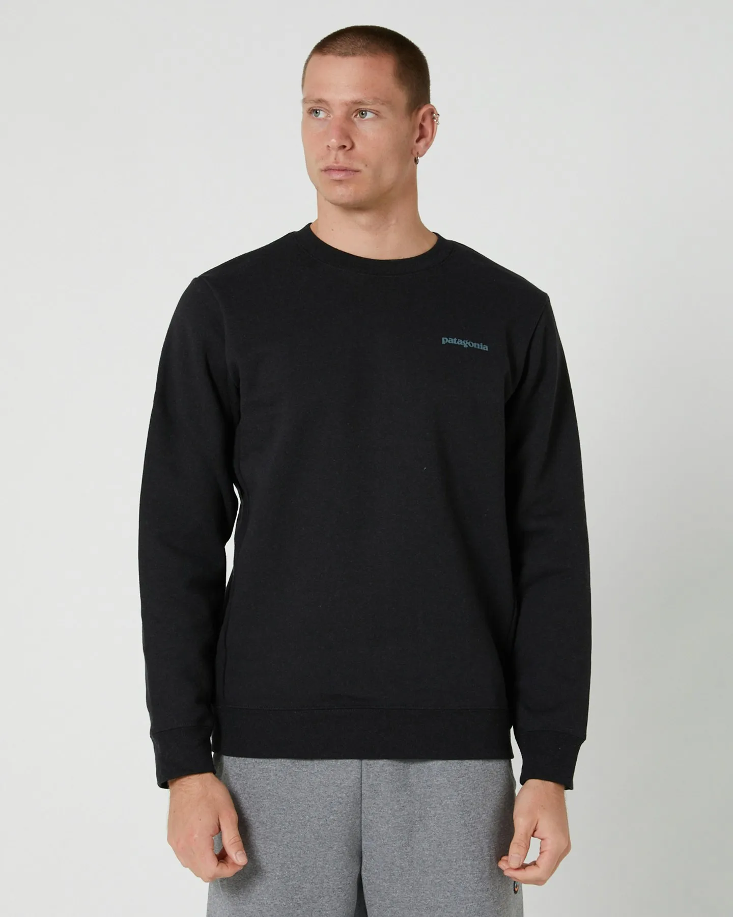 Patagonia Fitz Roy Icon Uprisal Crew Sweatshirt - Ink Black | SurfStitch