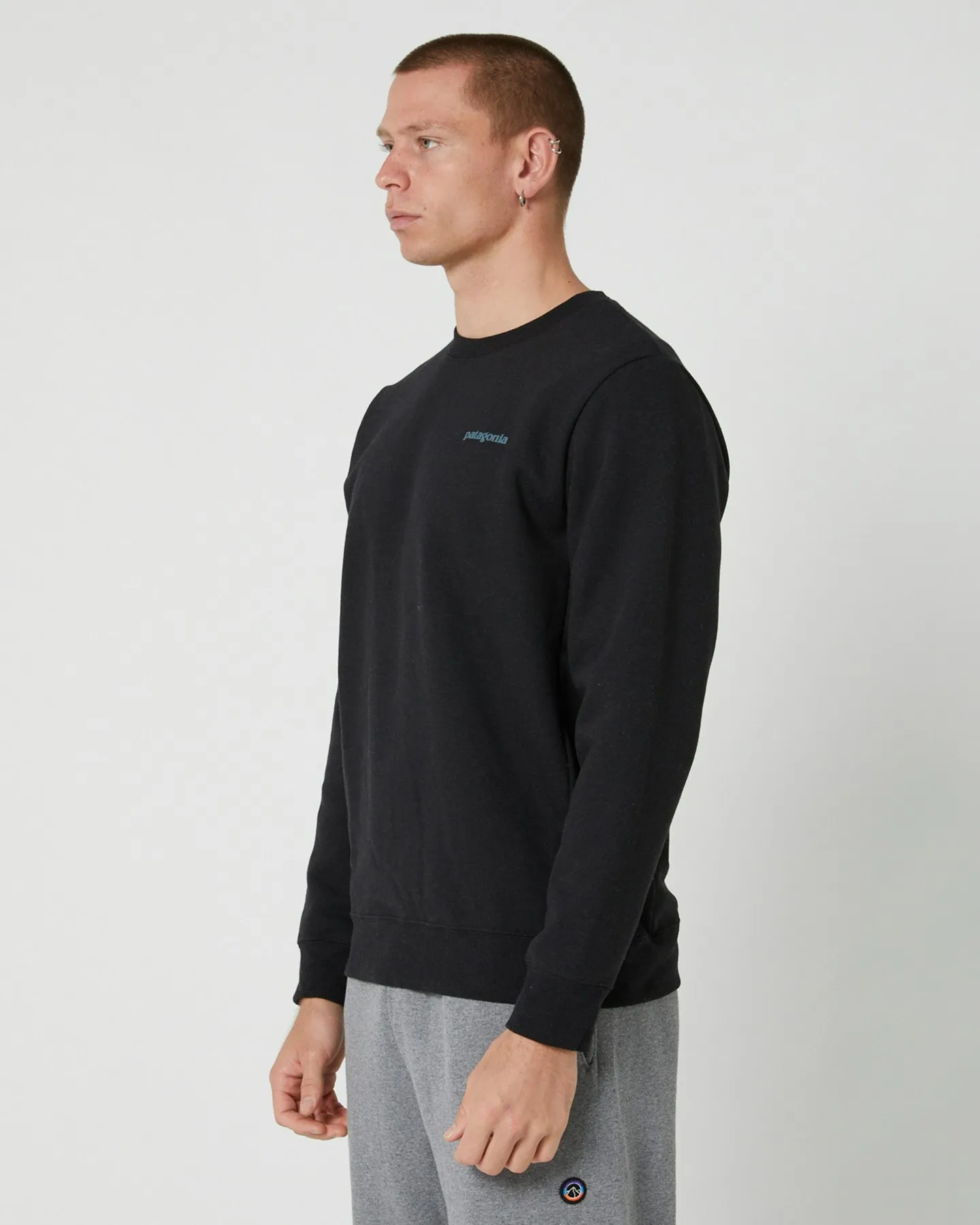 Patagonia Fitz Roy Icon Uprisal Crew Sweatshirt - Ink Black | SurfStitch