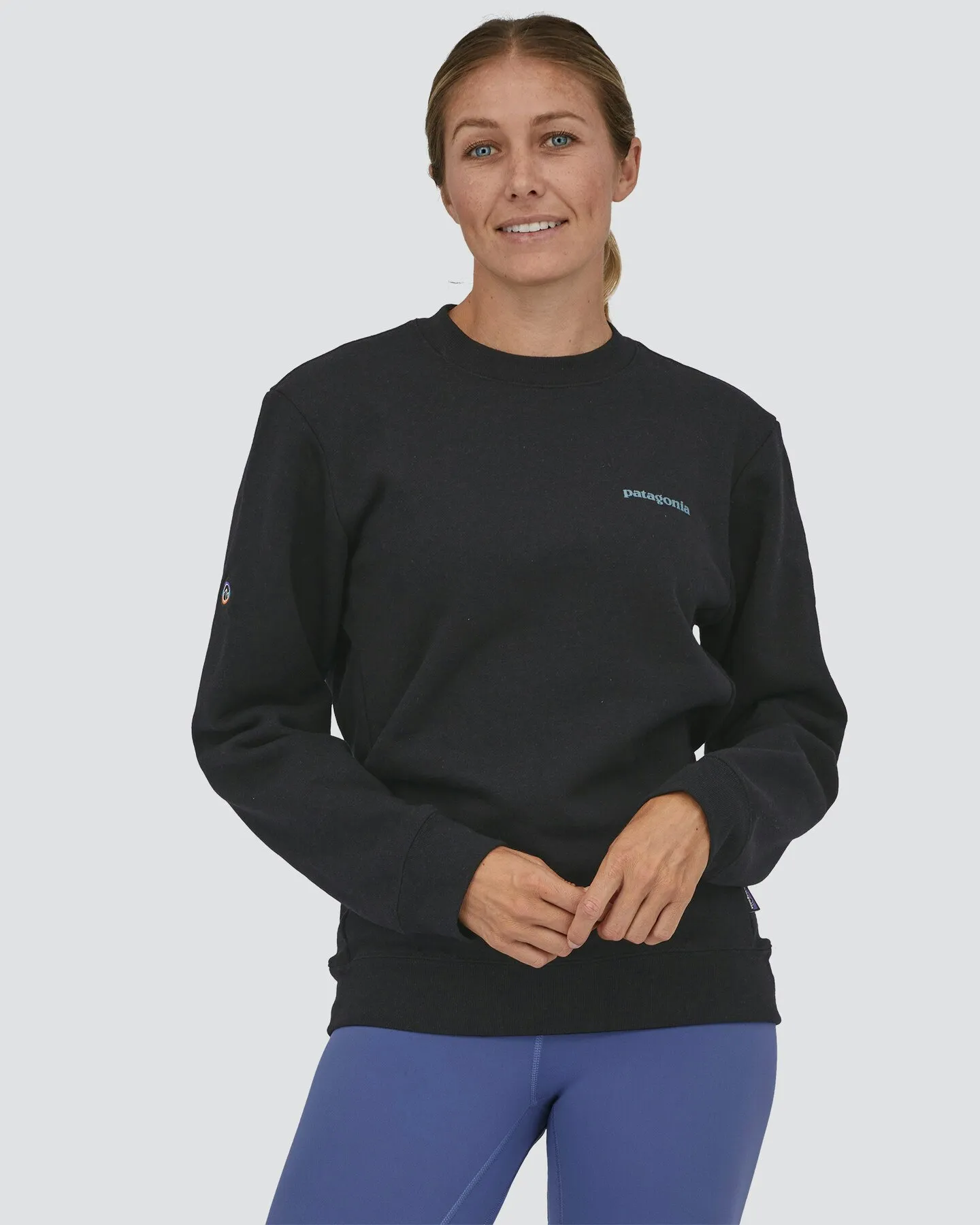 Patagonia Fitz Roy Icon Uprisal Crew Sweatshirt - Ink Black | SurfStitch