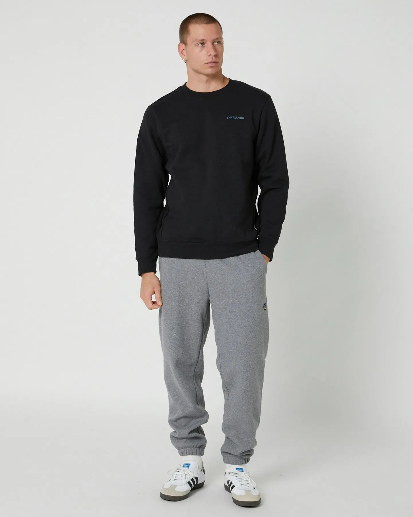 Patagonia Fitz Roy Icon Uprisal Crew Sweatshirt - Ink Black | SurfStitch