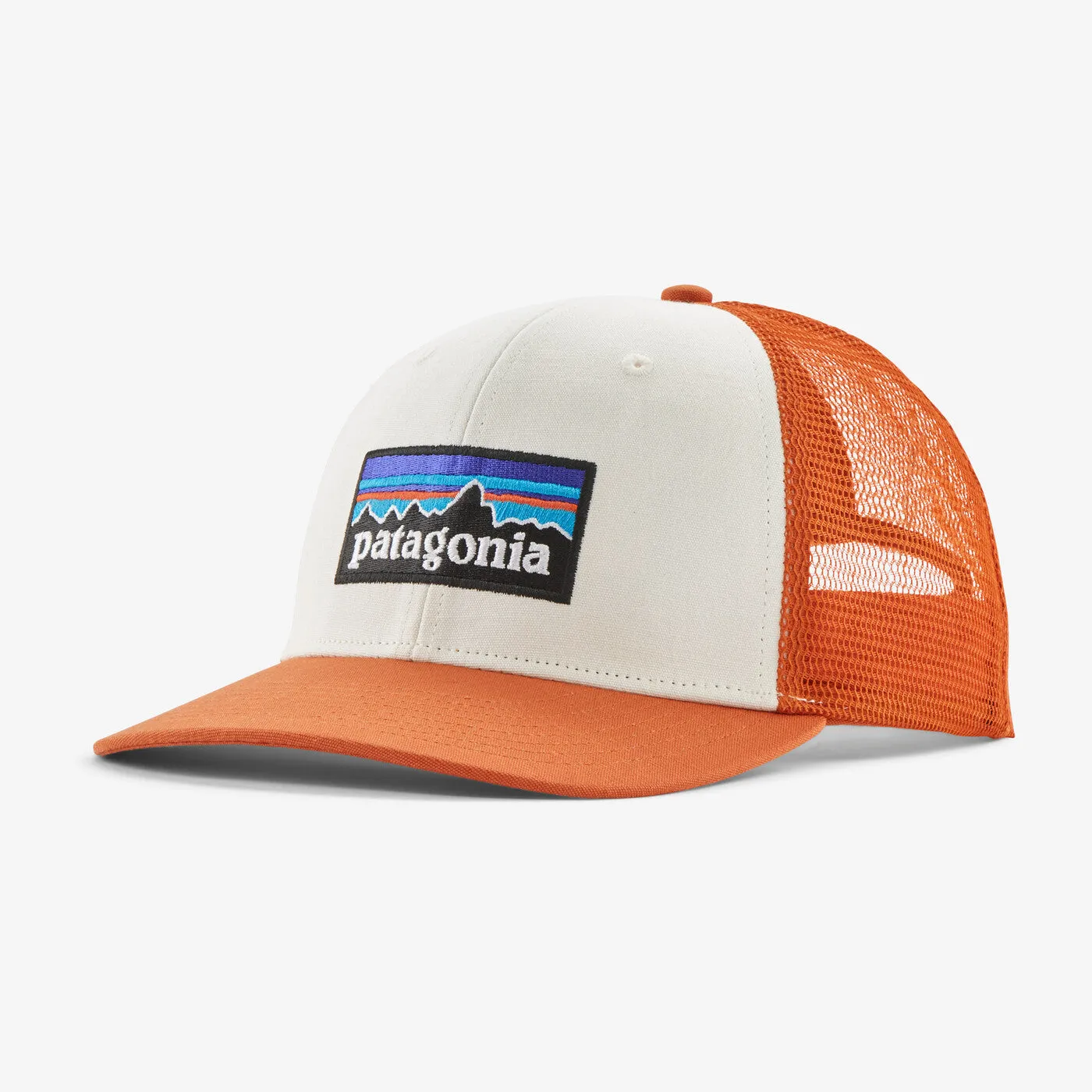 Patagonia - P-6 Logo Trucker Hat - White w/Redtail Rust