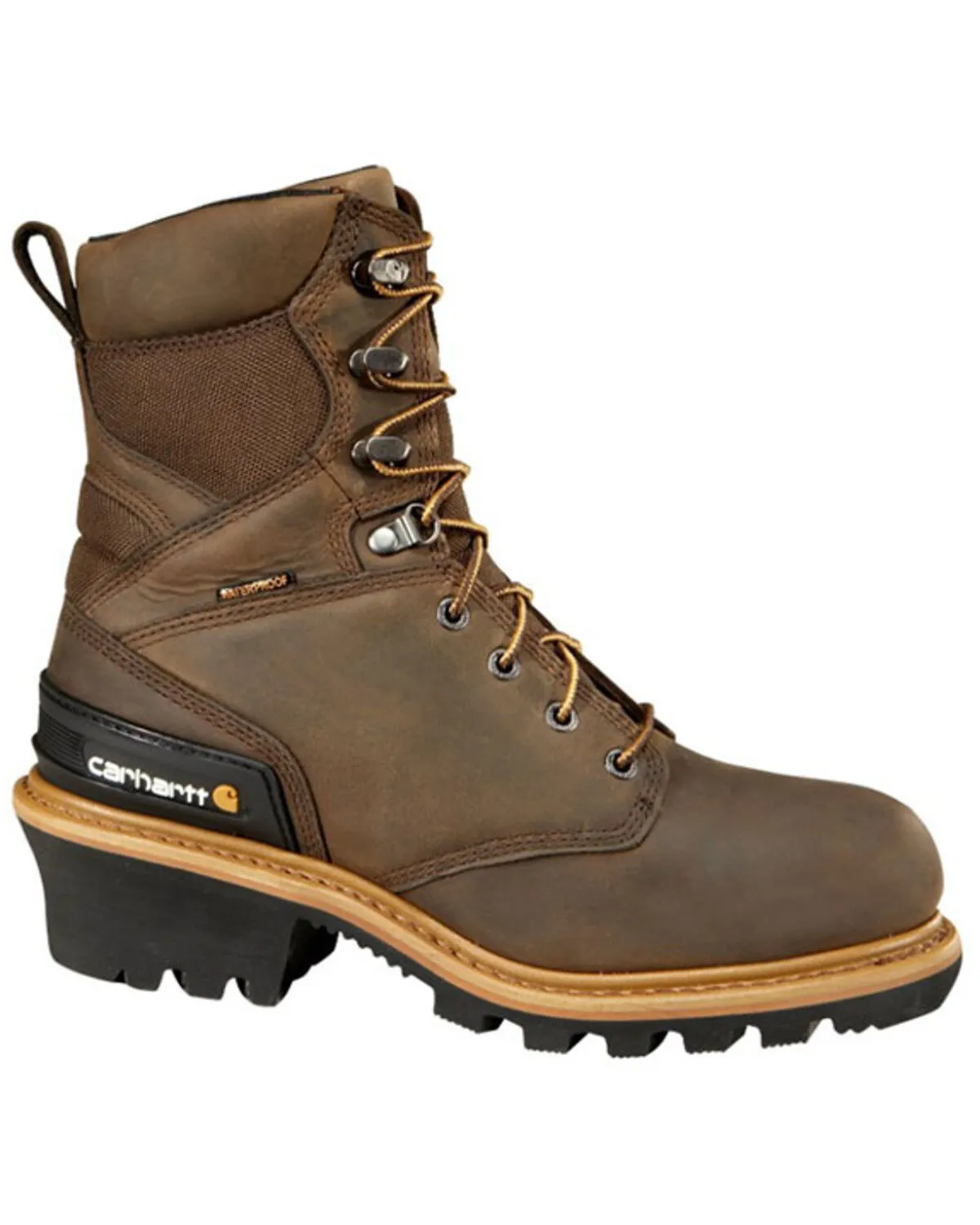 Product Name:  Carhartt 8" Crazy Horse Brown Waterproof Insulated Logger Boot - Composite Toe