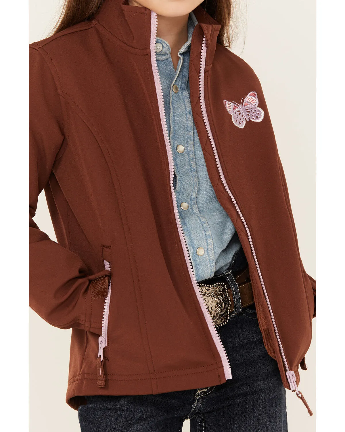 Product Name:  Shyanne Girls' Butterfly Embroidered Softshell Jacket