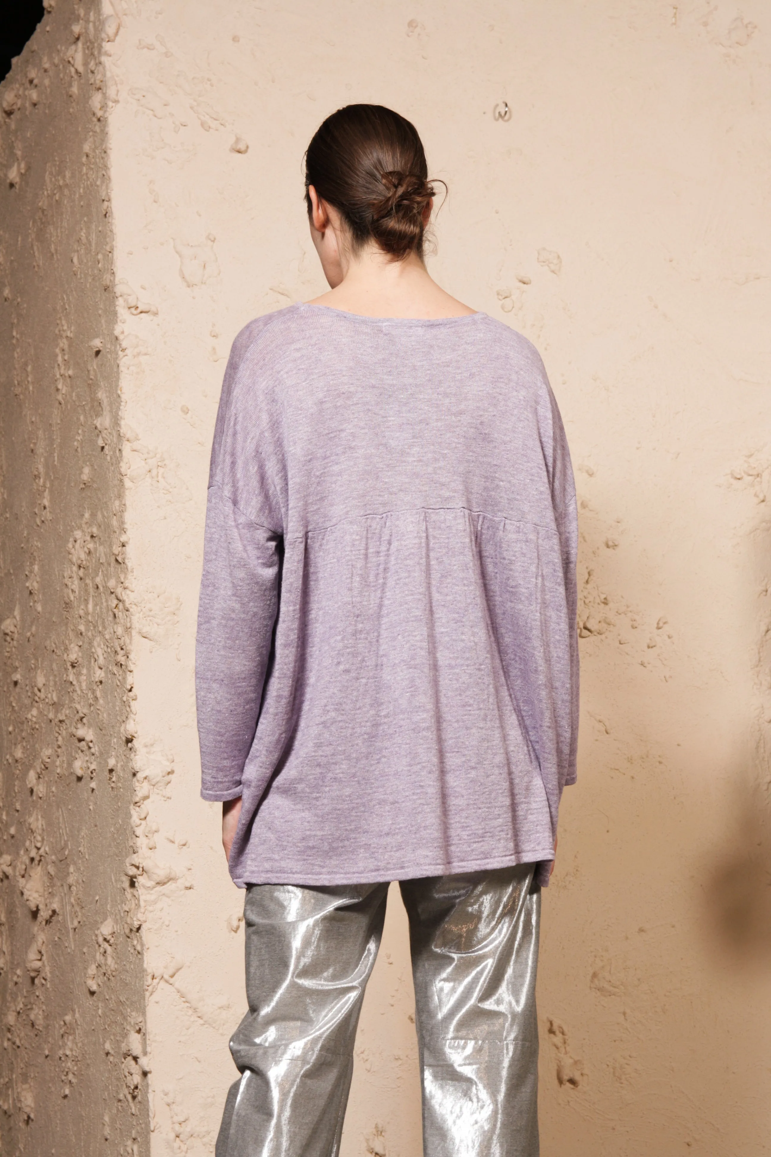 Purple Linen Pullover