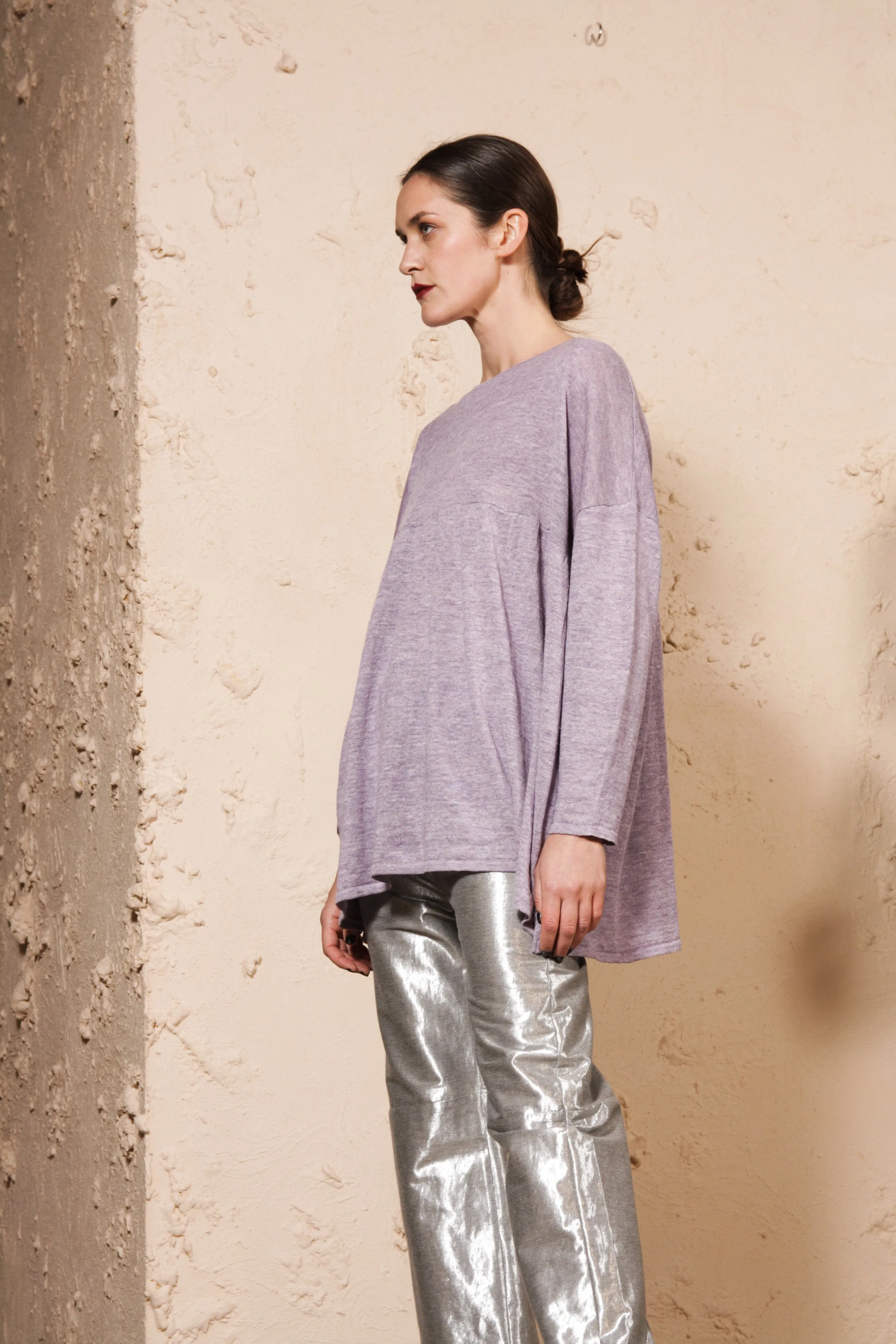 Purple Linen Pullover