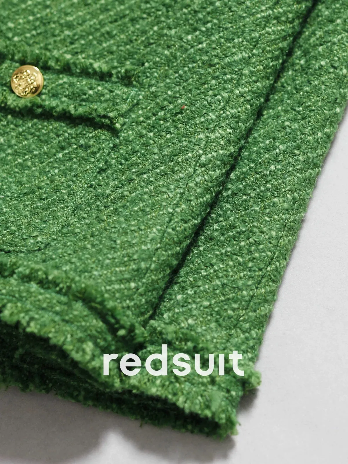 redsuit is so fashionable! Retro salt style small fragrance style jacket tweed braided green short top new