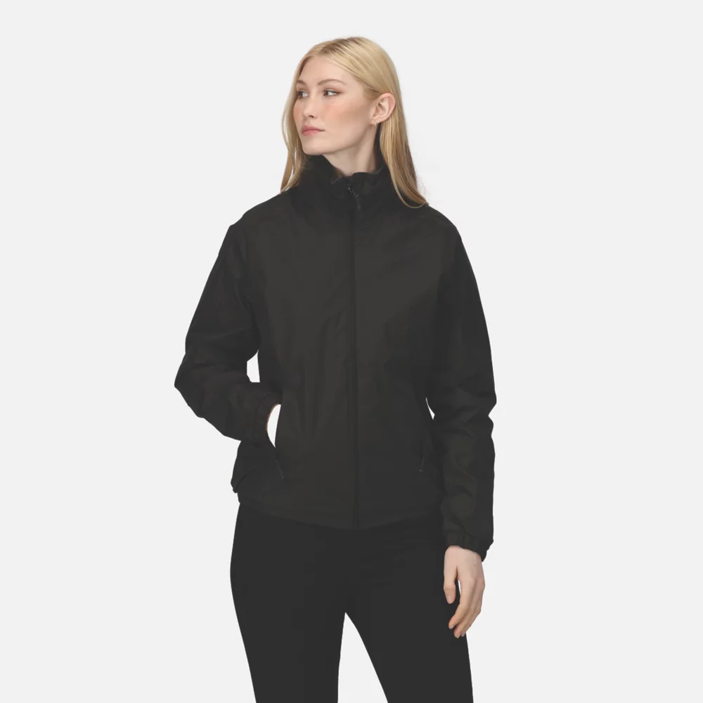 Regatta Dover Womens Fleece-Lined Waterproof Jacket Black Size 10 - Screwfix