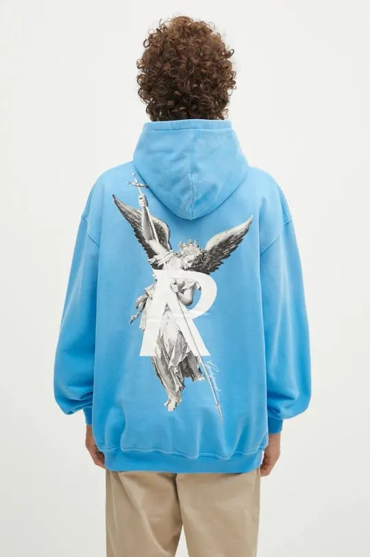 Represent cotton sweatshirt Archangel Hoodie men's blue color hooded with a print MLM4238.196