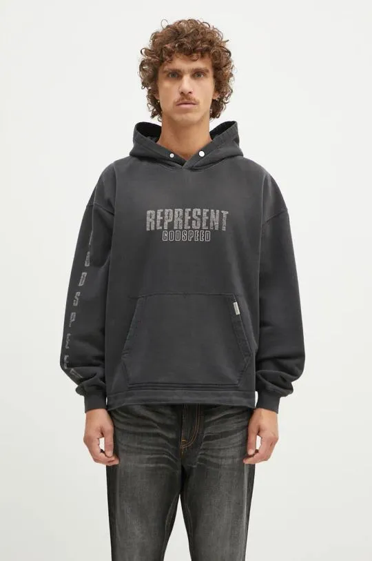 Represent cotton sweatshirt Godspeed Hoodie men's gray color hooded with a print MLM4226.210