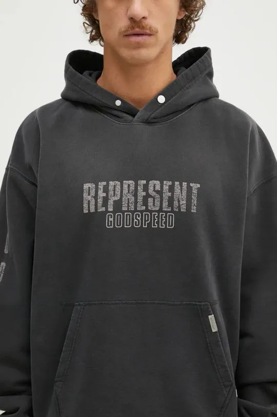 Represent cotton sweatshirt Godspeed Hoodie men's gray color hooded with a print MLM4226.210