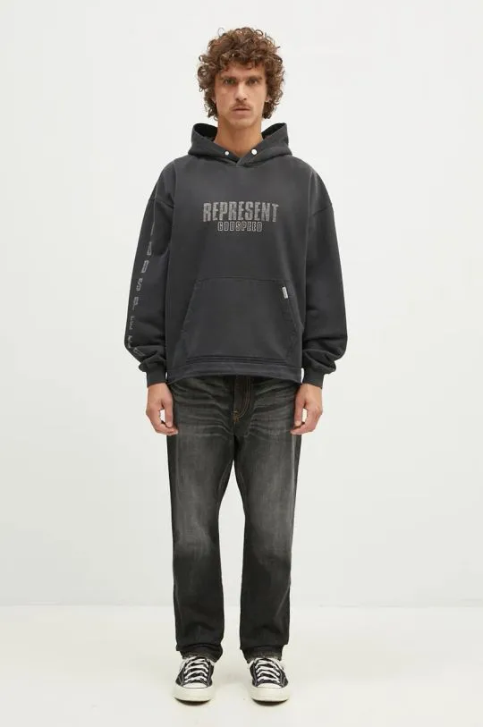 Represent cotton sweatshirt Godspeed Hoodie men's gray color hooded with a print MLM4226.210