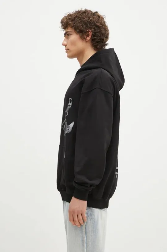 Represent cotton sweatshirt Keys To The Club Hoodie men's black color hooded with a print MLM4240.001