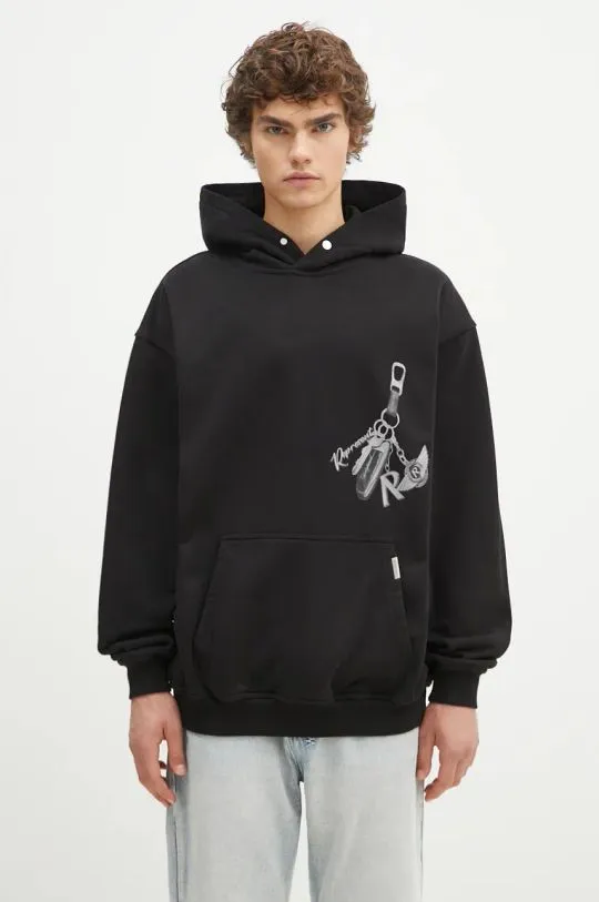 Represent cotton sweatshirt Keys To The Club Hoodie men's black color hooded with a print MLM4240.001