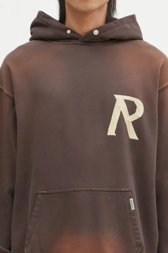 Represent cotton sweatshirt Masking Tape Initial Hoodie men's brown color hooded with a print MLM4212.232