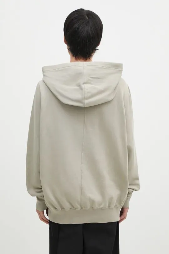 Rick Owens cotton sweatshirt Oversized Hoodie men's beige color hooded with a print DU02D2282.FEP1P