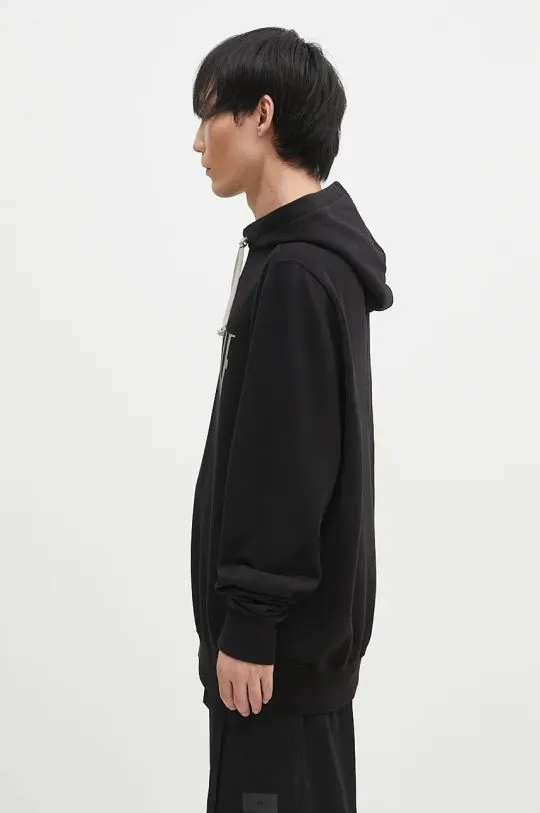 Rick Owens cotton sweatshirt Oversized Hoodie men's black color hooded with a print DU02D2282.FEP1P