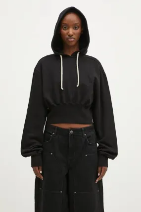 Rick Owens cotton sweatshirt Tatlin Hoodie women's black color hooded smooth DS02D2220.FP