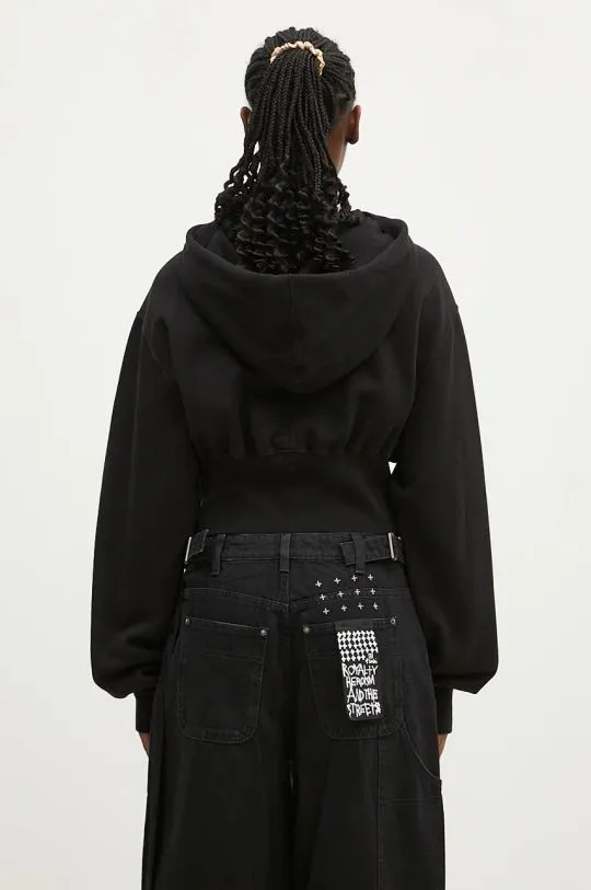 Rick Owens cotton sweatshirt Tatlin Hoodie women's black color hooded smooth DS02D2220.FP